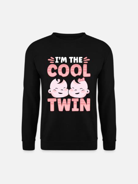 Ich Bin Der Coole Zwilling Humor Lustig Zwillinge - Unisex Pullover - Schwarz