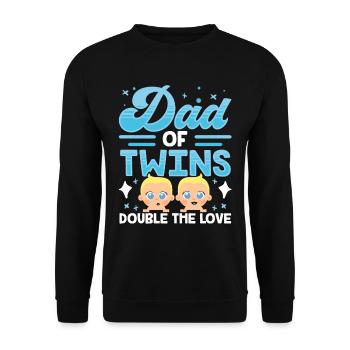 Vater Von Zwillingen Doppelte Liebe Lustig - Unisex Pullover - Schwarz - Vorne - Alina (178cm) & Michal (187cm)