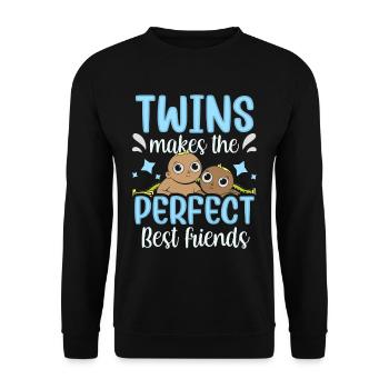 Les Gémeaux sont les meilleurs amis de l’humour - Sweat-shirt Unisexe - noir - Devant - Alina (178cm) & Michal (187cm)