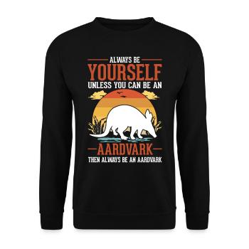 Sois toujours toi-même Aardvark Erdferkel - Sweat-shirt Unisexe - noir - Devant - Alina (178cm) & Michal (187cm)