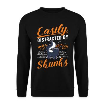 Facilement distrait par Skunks Skunk - Sweat-shirt Unisexe - noir - Devant - Alina (178cm) & Michal (187cm)