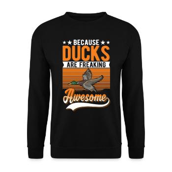 Ducks Gift Duck Breeders - Unisex Sweatshirt - black - Front - Alina (178cm) & Michal (187cm)
