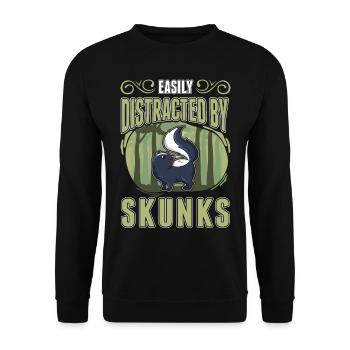 Facilement distrait par Skunks Skunk - Sweat-shirt Unisexe - noir - Devant - Alina (178cm) & Michal (187cm)