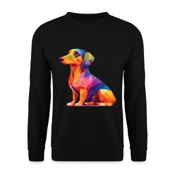 Teckel Chiens Mignon Chien Pet Ami Design - Sweat-shirt Unisexe - noir - Devant - Alina (178cm) & Michal (187cm)