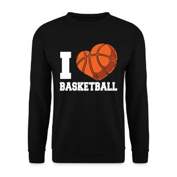Ich Liebe Basketball Team Basketballspieler - Unisex Pullover - Schwarz - Vorne - Alina (178cm) & Michal (187cm)