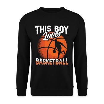Ce garçon aime le basketteur - Sweat-shirt Unisexe - noir - Devant - Alina (178cm) & Michal (187cm)