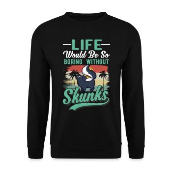Cadeau Skunk - Sweat-shirt Unisexe - noir - Devant - Alina (178cm) & Michal (187cm)
