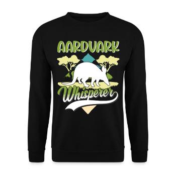 Erdferkel Flüsterer Aardvark Whisperer - Unisex Sweatshirt - black - Front - Alina (178cm) & Michal (187cm)