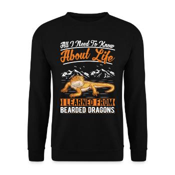 Bearded dragon Gift Pogona - Unisex Sweatshirt - black - Front - Alina (178cm) & Michal (187cm)