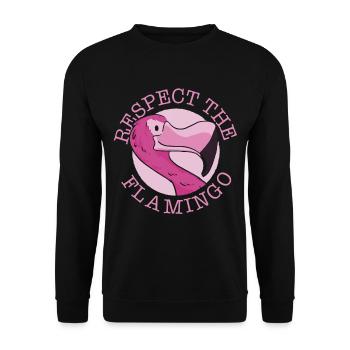 Respect the flamingo cute animal flamingos - Unisex Sweatshirt - black - Front - Alina (178cm) & Michal (187cm)