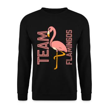 Équipe Flamants roses Dictons Mignon Flamant rose Animal - Sweat-shirt Unisexe - noir - Devant - Alina (178cm) & Michal (187cm)