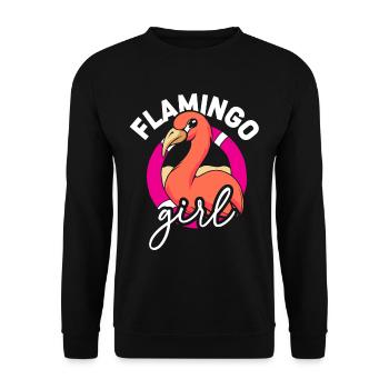 Flamingo Girl Cute Sayings Flamingos Animal - Unisex Sweatshirt - black - Front - Alina (178cm) & Michal (187cm)