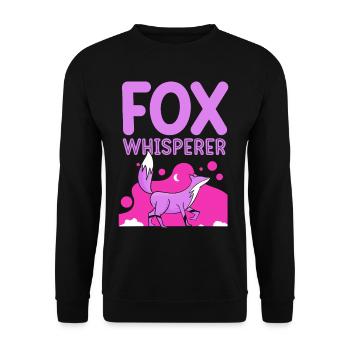Fuchsflüsterer Fuchs Flüsterer Füchse Tier Sprüche - Unisex Pullover - Schwarz - Vorne - Alina (178cm) & Michal (187cm)