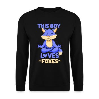 This boy loves foxes fox lover animal - Unisex Sweatshirt - black - Front - Alina (178cm) & Michal (187cm)
