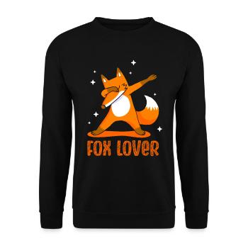 Fox Lover Sayings Fox Animal - Unisex Sweatshirt - black - Front - Alina (178cm) & Michal (187cm)