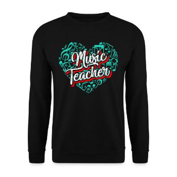 Music Teacher Music Teacher Full Heart - Unisex Sweatshirt - black - Front - Alina (178cm) & Michal (187cm)