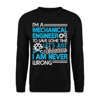 Mechanical Engineer I'm Never Wrong - Unisex Sweatshirt - black - Front - Alina (178cm) & Michal (187cm)