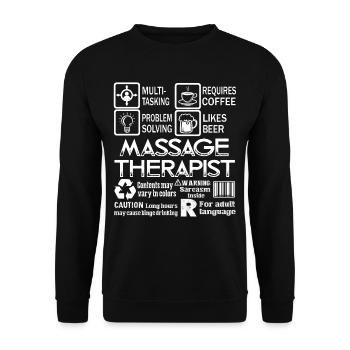 Massage Therapist Multitasking Job - Unisex Sweatshirt - black - Front - Alina (178cm) & Michal (187cm)
