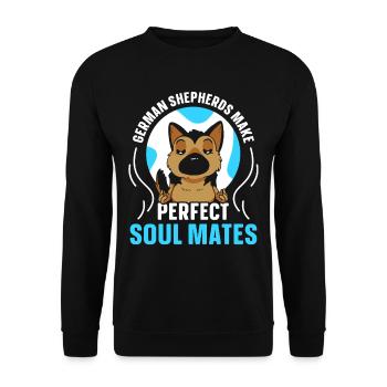 Bergers Allemands Âme Sœur Parfaite Mignonne - Sweat-shirt Unisexe - noir - Devant - Alina (178cm) & Michal (187cm)