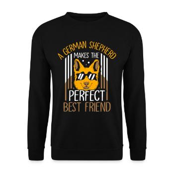 German Shepherd is perfect best friend - Unisex Sweatshirt - black - Front - Alina (178cm) & Michal (187cm)