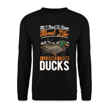 Ducks Duck Breeder Gift Duck - Unisex Sweatshirt - black - Front - Alina (178cm) & Michal (187cm)