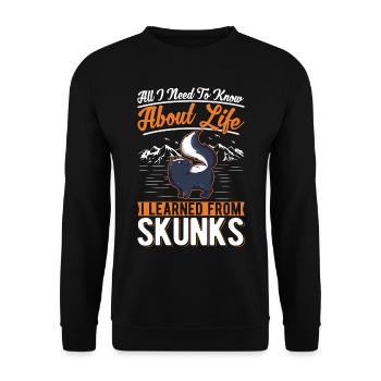 Skunk Gift - Unisex Sweatshirt - black - Front - Alina (178cm) & Michal (187cm)