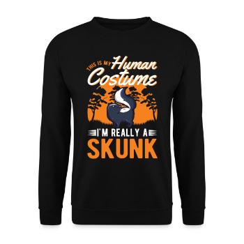 Costume de moufette Halloween - Sweat-shirt Unisexe - noir - Devant - Alina (178cm) & Michal (187cm)