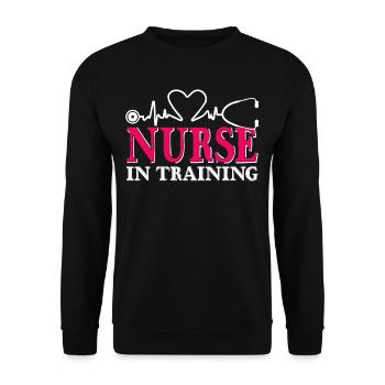 Nurse Nurse In Training - Unisex Sweatshirt - black - Front - Alina (178cm) & Michal (187cm)