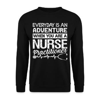 Nurse Practitioner Nurse Practitioner Adventure - Unisex Sweatshirt - black - Front - Alina (178cm) & Michal (187cm)