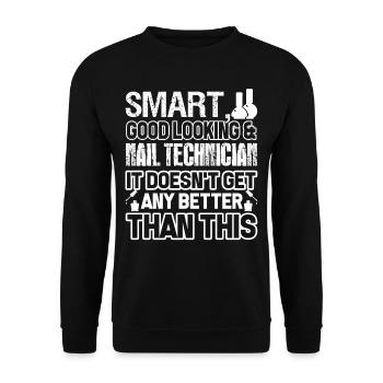 Nail Tech Smart Nail Technician - Unisex Sweatshirt - black - Front - Alina (178cm) & Michal (187cm)