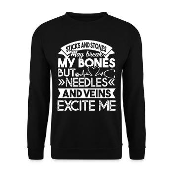 Nurse Nurse Excite Me - Unisex Sweatshirt - black - Front - Alina (178cm) & Michal (187cm)