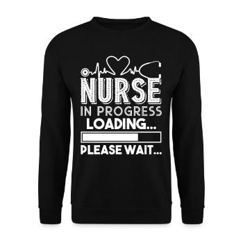 Nurse Nurse In Progress Loading Please Wait - Unisex Sweatshirt - black - Front - Alina (178cm) & Michal (187cm)