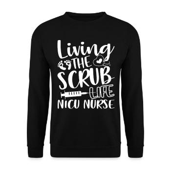 Nicu Nurse Nicu Nurse Living The Scrubs Life - Unisex Sweatshirt - black - Front - Alina (178cm) & Michal (187cm)