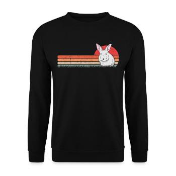 Lapin Rétro Lapin Lapin Vintage - Sweat-shirt Unisexe - noir - Devant - Alina (178cm) & Michal (187cm)