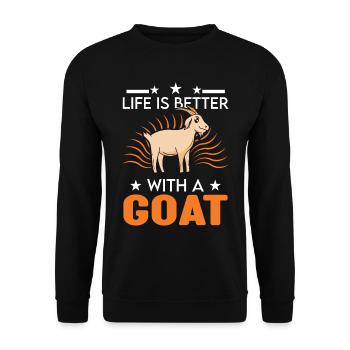 La vie est meilleure avec une chèvre - Sweat-shirt Unisexe - noir - Devant - Alina (178cm) & Michal (187cm)