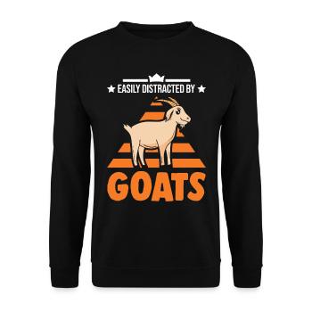 Facilement distrait par les chèvres Ziegenwirt Ziege - Sweat-shirt Unisexe - noir - Devant - Alina (178cm) & Michal (187cm)