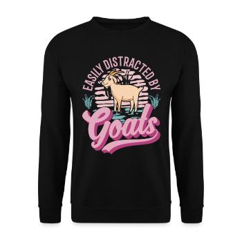 Facilement distrait par les chèvres Ziegenwirt Ziege - Sweat-shirt Unisexe - noir - Devant - Alina (178cm) & Michal (187cm)