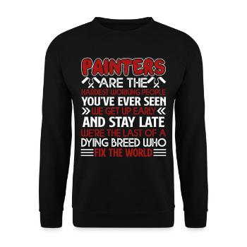 Painter Painter Fix The World - Unisex Sweatshirt - black - Front - Alina (178cm) & Michal (187cm)