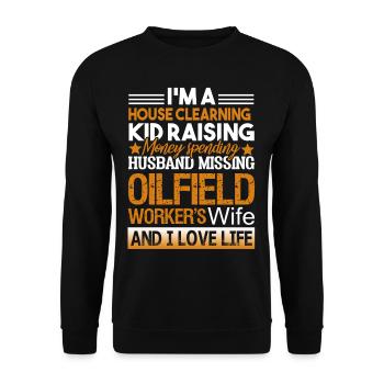 Oilfield Oilfield Wife And I Love My Life - Unisex Sweatshirt - black - Front - Alina (178cm) & Michal (187cm)