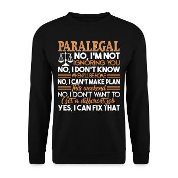 Paralegal Paralegal I Can Fix That - Unisex Sweatshirt - black - Front - Alina (178cm) & Michal (187cm)