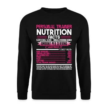 Personal Trainer Personal Trainer Nutrition Facts - Unisex Sweatshirt - black - Front - Alina (178cm) & Michal (187cm)