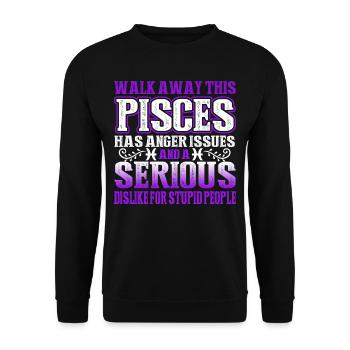 Pisces This Pisces Has Anger Issues - Unisex Sweatshirt - black - Front - Alina (178cm) & Michal (187cm)