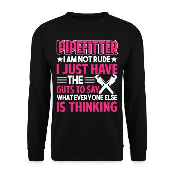 Pipefitter Pipefitter I Am Not Rude - Unisex Sweatshirt - black - Front - Alina (178cm) & Michal (187cm)