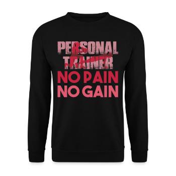 Personal Trainer Personal Trainer No Pain - Unisex Sweatshirt - black - Front - Alina (178cm) & Michal (187cm)