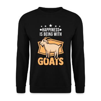Goats Happiness Goat Host Goat - Unisex Sweatshirt - black - Front - Alina (178cm) & Michal (187cm)