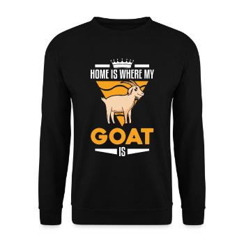 La maison est l’endroit où ma chèvre est l’hôte de la chèvre - Sweat-shirt Unisexe - noir - Devant - Alina (178cm) & Michal (187cm)