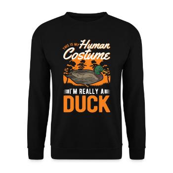 Costume de canard Éleveur de canards Halloween - Sweat-shirt Unisexe - noir - Devant - Alina (178cm) & Michal (187cm)