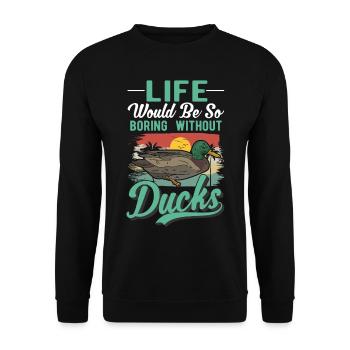 Amoureux du canard Cadeau Éleveur de canards - Sweat-shirt Unisexe - noir - Devant - Alina (178cm) & Michal (187cm)