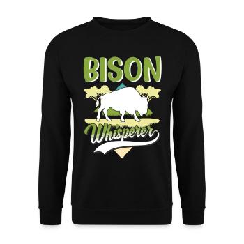 Buffalo Whisperer Buffalo Whisperer Water Buffalo - Unisex Sweatshirt - black - Front - Alina (178cm) & Michal (187cm)