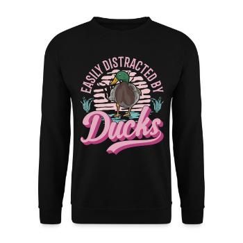 Ducks Gift Duck Breeders - Unisex Sweatshirt - black - Front - Alina (178cm) & Michal (187cm)